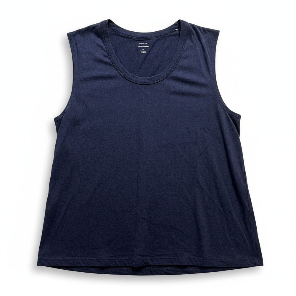 Banana Republic XL Navy Blue Malibu Tee Tank Top Womens Casual Minimalist Soft